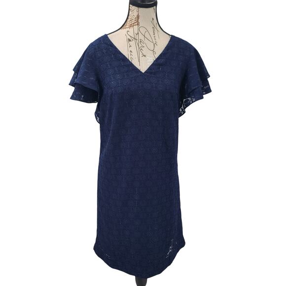 Lilly Pulitzer Kathie Dress True Navy Tanzanian Clip Size 0 Preppy Resort wear - Picture 2 of 9